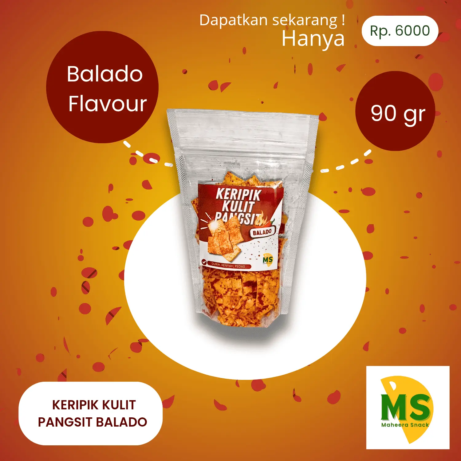 Keripik Tempe Balado Maheera Snack